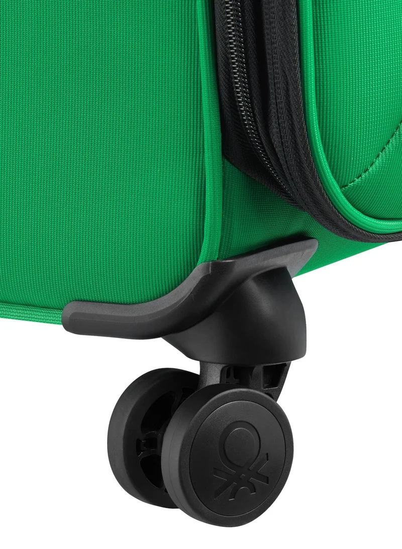 United Colors Of Benetton  Color Block 69 Cm 4-Double Wheeled Softside Expandable Check-In Luggage Trolley Case - Green  | Best Price UAE